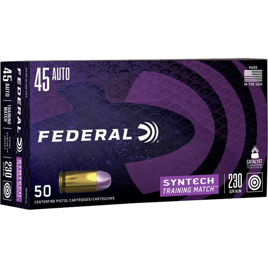 Federal Syntech Training Match Training Match Total Syntech Jacket Flat Nose 230 Grain .45 ACP/Auto 890 fps