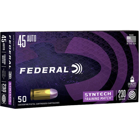 Federal Syntech Training Match Training Match Total Syntech Jacket Flat Nose 230 Grain .45 ACP/Auto 890 fps