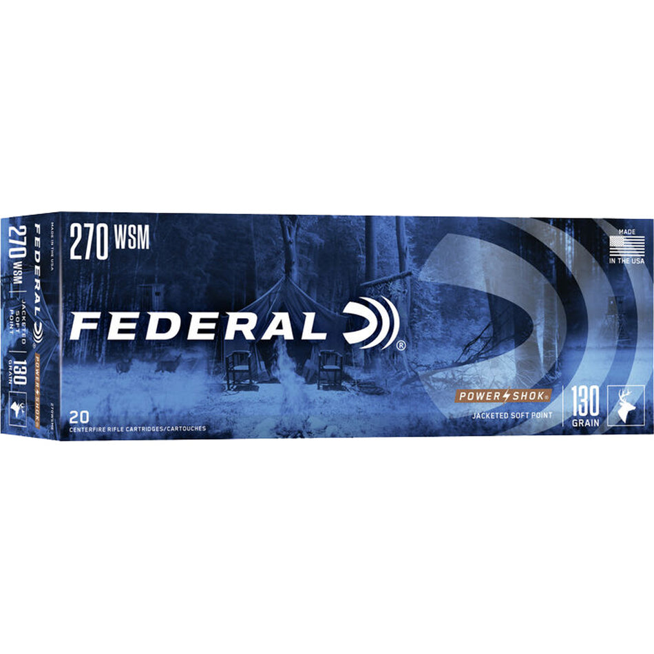 Federal PowerShok .270 WSM 130 grain Soft Point ammunition