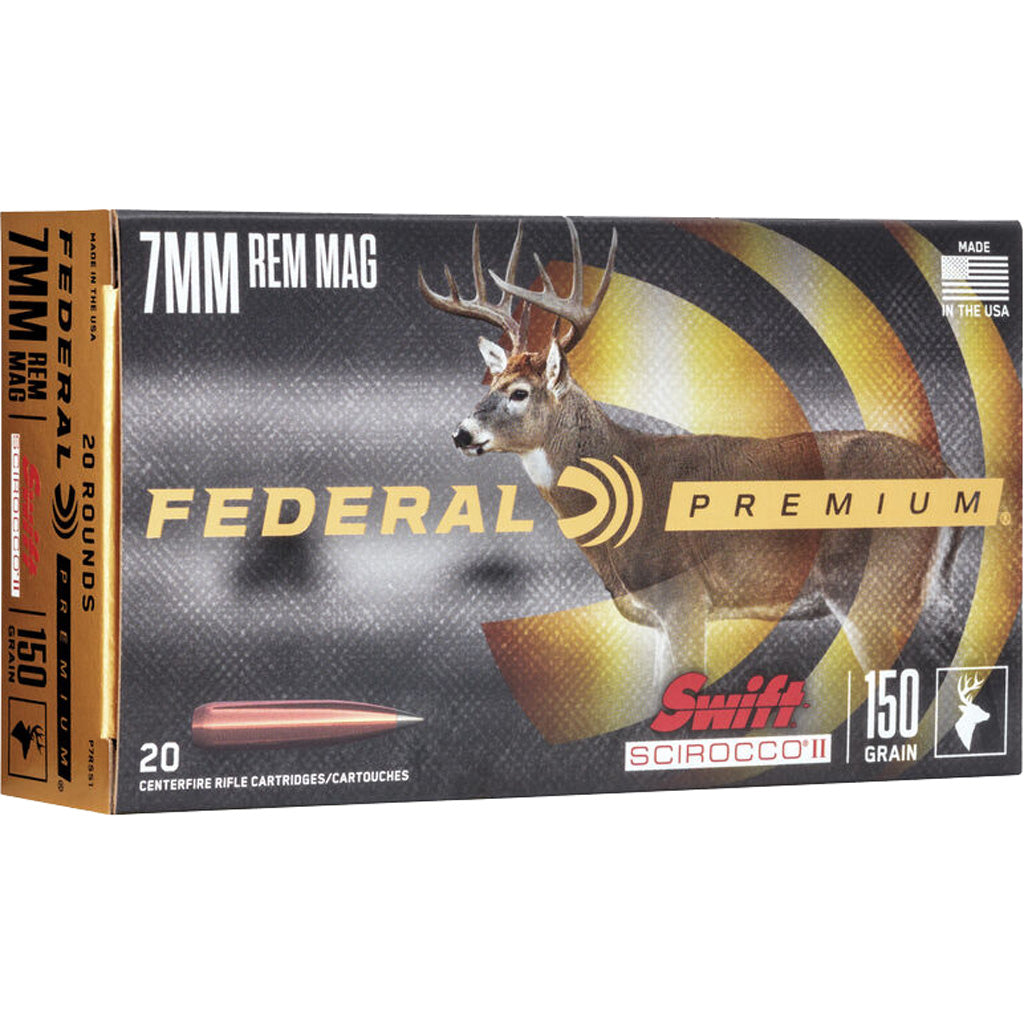 Federal Premium Swift Scirocco II 150 Grain 7mm Remington Mag 3050 fps