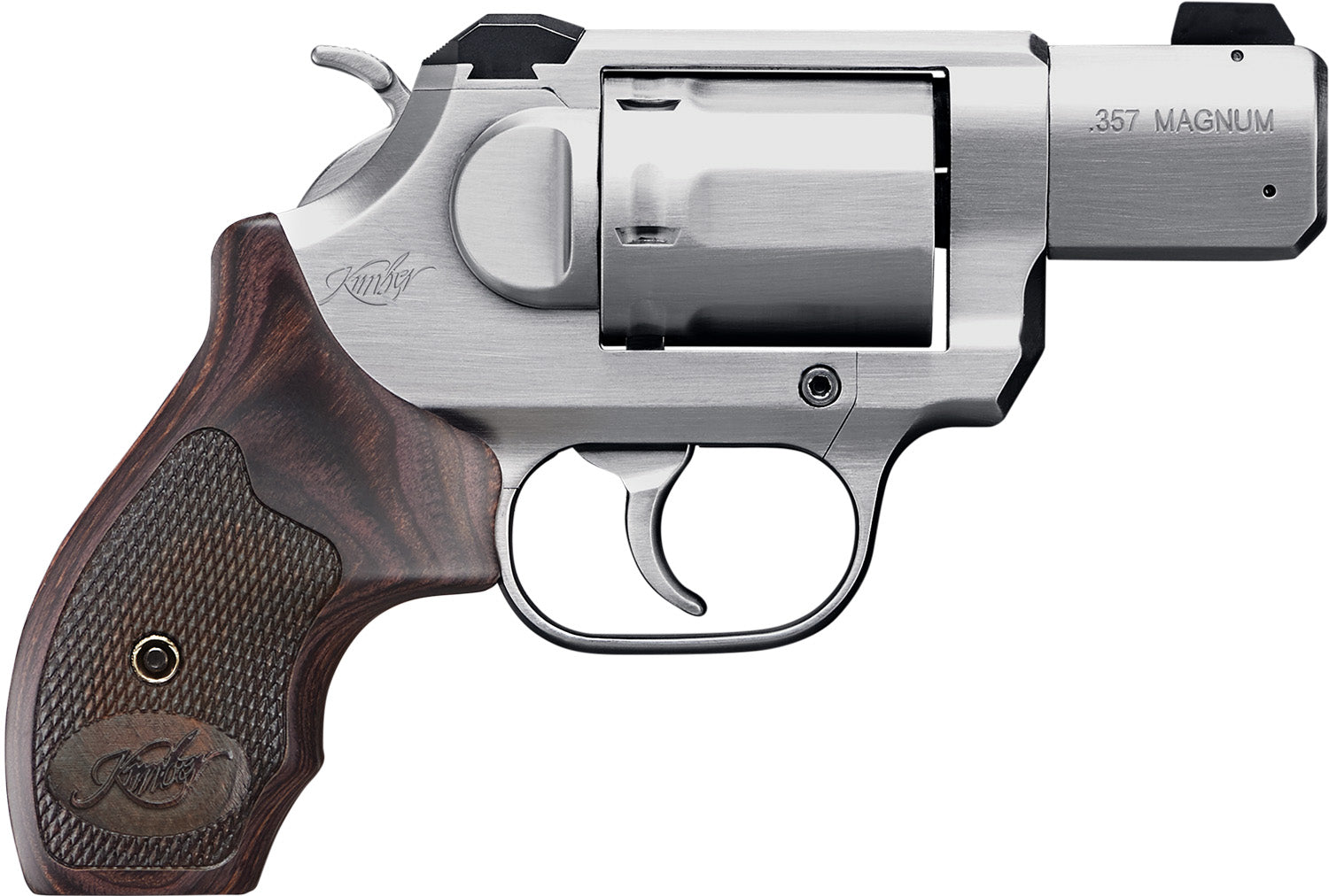Kimber Mfg, Inc 3400021 K6S DA/SA 357 Mag 6 Shot 2" Brushed Stainless Steel Barrel & Cylinder, Brushed Stainless Steel Frame, Diamond Checkering Grip, Exposed Hammer