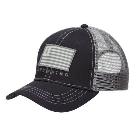 Browning Patriot Hat Slate Grey Mesh Back with Flag Patch