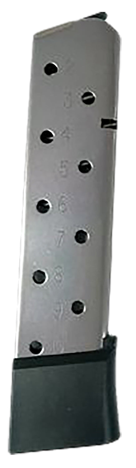 Kimber 1100167A 1911 Full-Size .45 ACP 10rd Extended Silver Steel Magazine