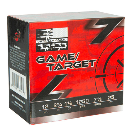 Veteran Ammo 12 Gauge VETSS12G7.511/8OZ 2.75" 1-1/8oz 7.5 Shot
