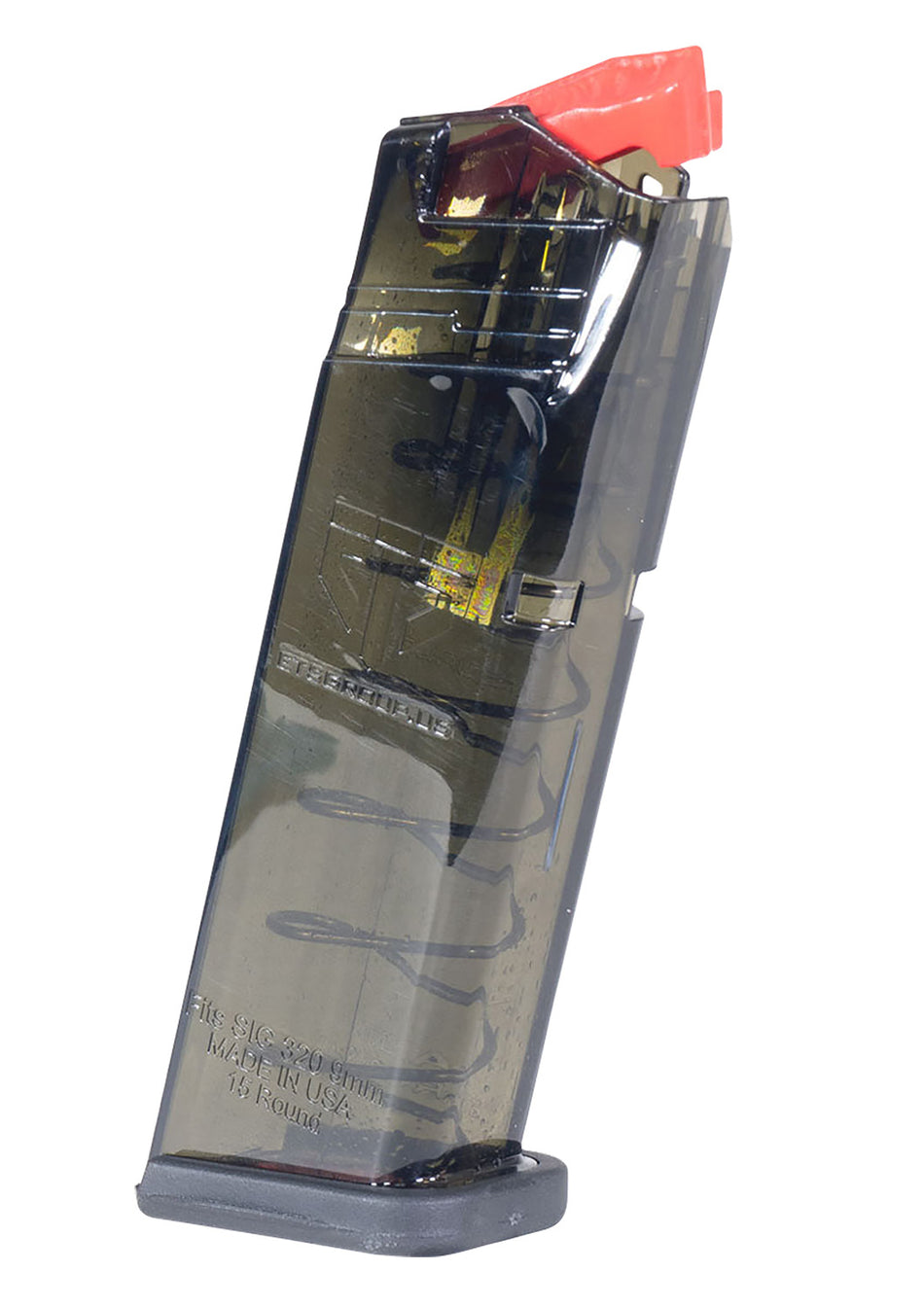 ETS Group Omega 15-Round 9mm Pistol Magazine Fits Sig P320 Translucent Smoke