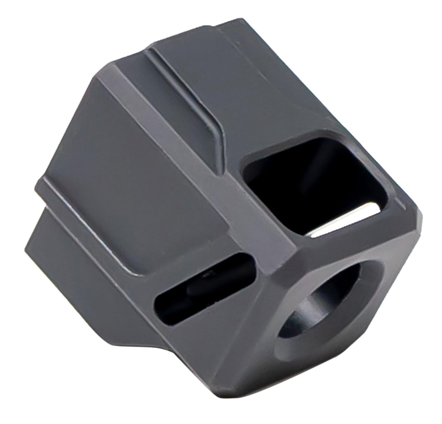 Faxon EXOS-523 G43 Pistol Compensator 9mm Black Anodized Aluminum 1/2"x28 Threads 1.125" OAL