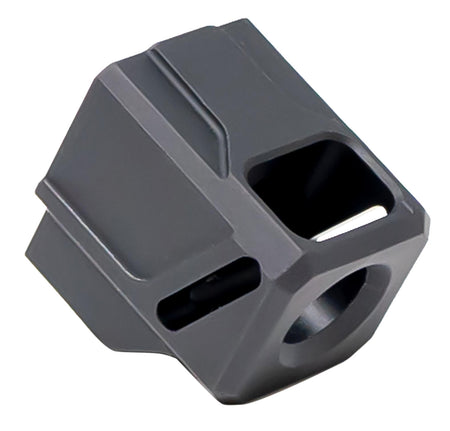 Faxon EXOS-523 G43 Pistol Compensator 9mm Black Anodized Aluminum 1/2"x28 Threads 1.125" OAL