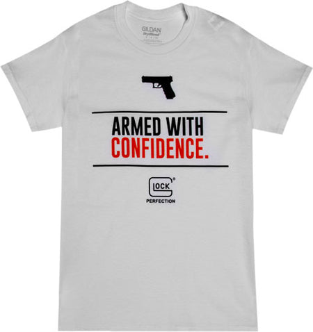 Glock Armed With Confidence Men's White T-Shirt Size XL