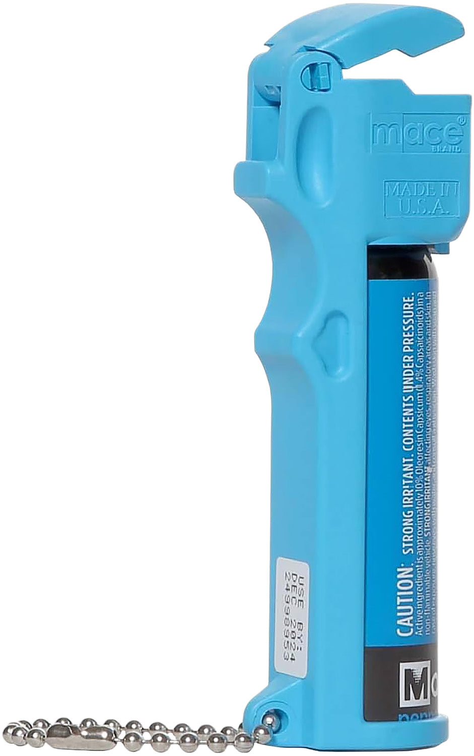 Mace Personal Size Pepper Spray 80727 Neon Blue OC UV Dye 20 Bursts 12 ft Keychain