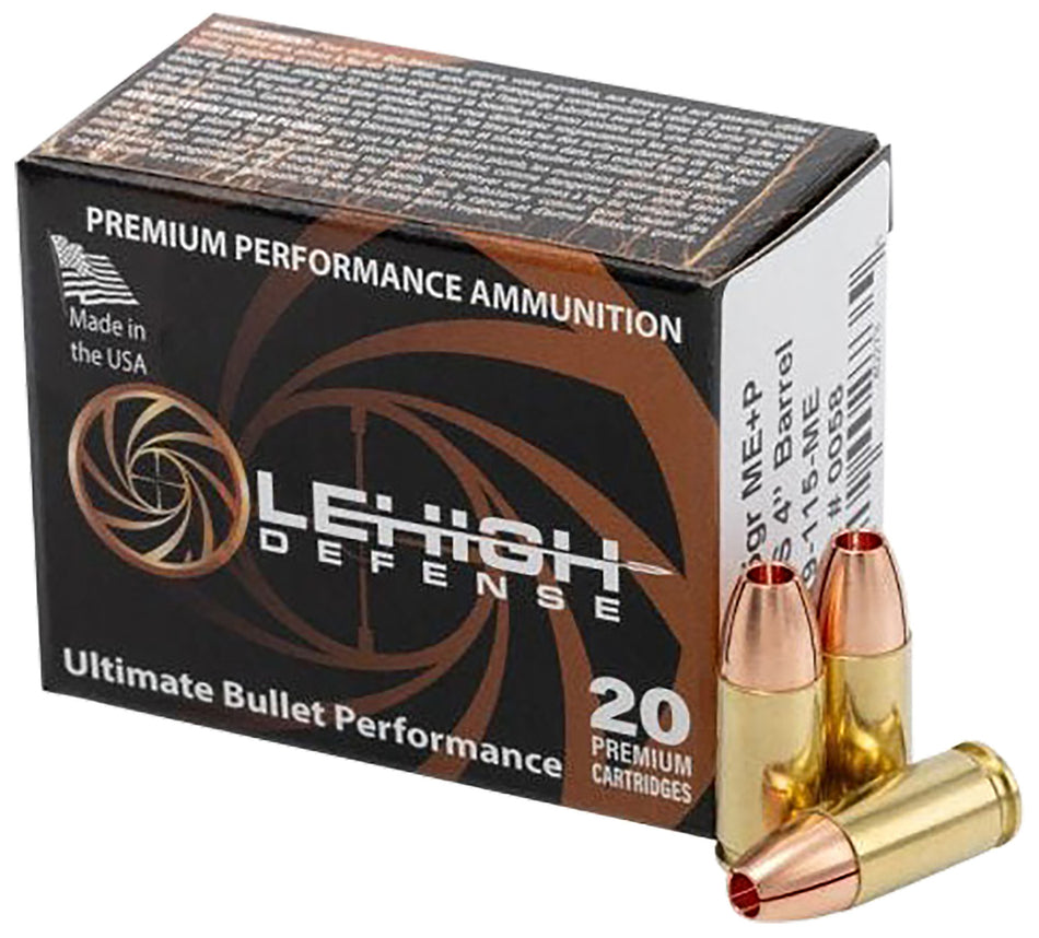 Lehigh Defense  9mm Luger / Parabellum 115 grain Solid Hollow Point ammunition