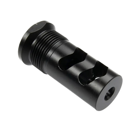 Wilson Combat Whisper 5.56 Caliber Rapid-Thread Flat Back Muzzle Brake – 1/2"x28 Black Melonite