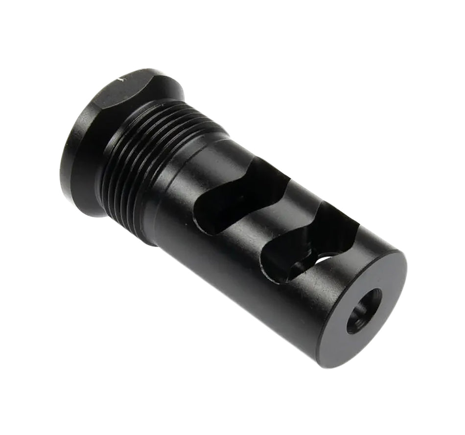 Wilson Combat Whisper 5.56 Caliber Rapid-Thread Flat Back Muzzle Brake – 1/2"x28 Black Melonite