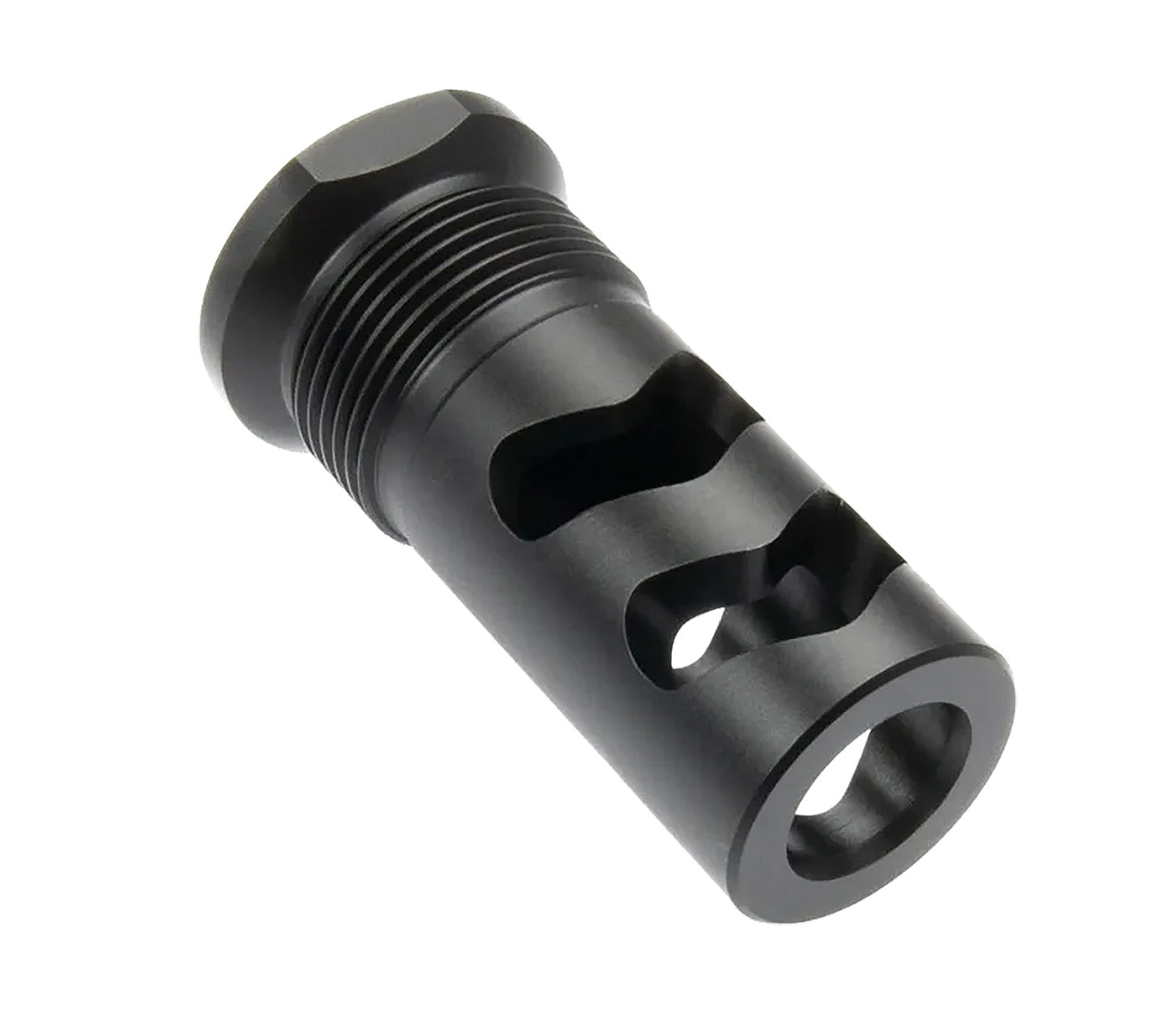 Wilson Combat Whisper 458 Cal Rapid-Thread Flat Back Muzzle Brake – 11/16"x24 Black Melonite