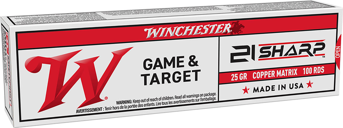 Winchester Game & Target .21 Sharp 25 grain Copper Solid ammunition