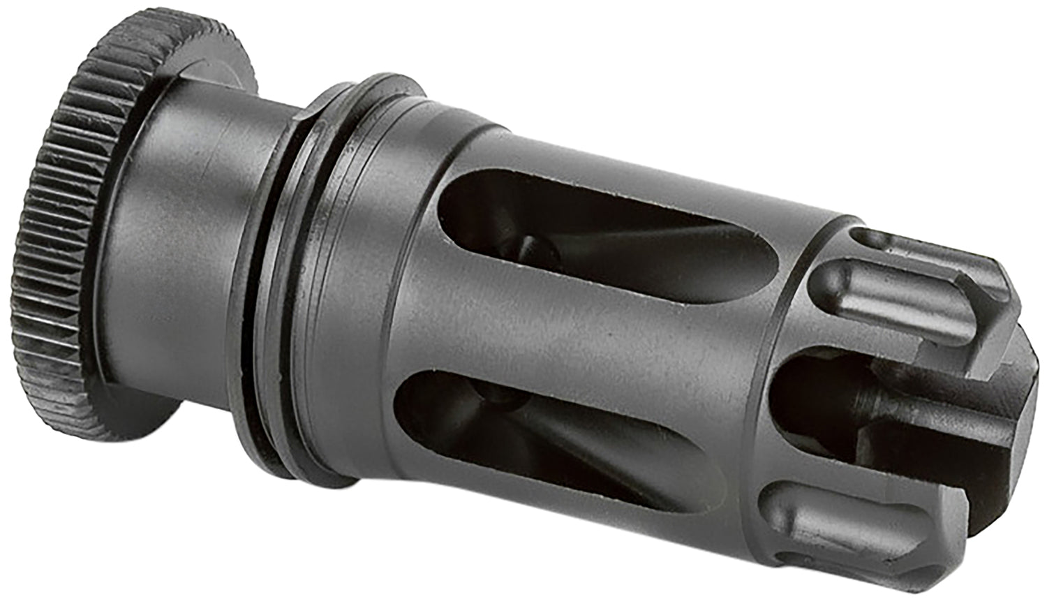 Griffin Armament Dual-Lok 22/5.56 Flash Compensator Black QPQ Nitride 17-4PH Stainless 1/2"x28 Threads