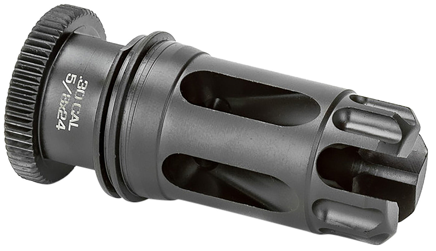 Griffin Armament Dual-Lok 30/7.62mm Flash Compensator Black QPQ Nitride 17-4PH Stainless 5/8"x24 Threads