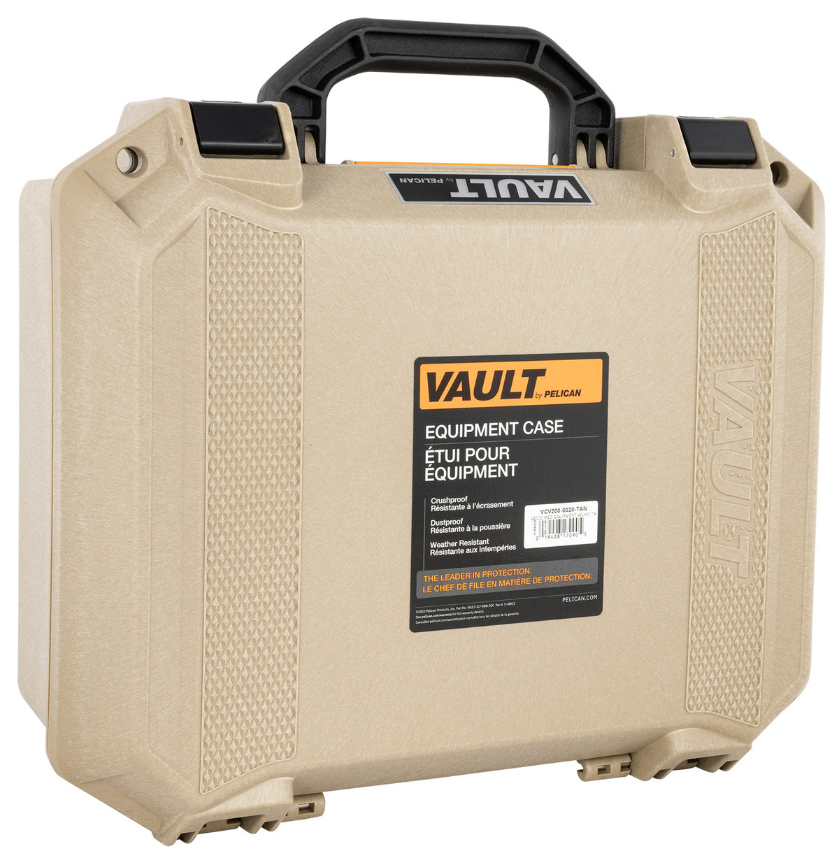 Pelican VCV2000020FDE Vault Medium Case FDE Polymer Firearm Storage