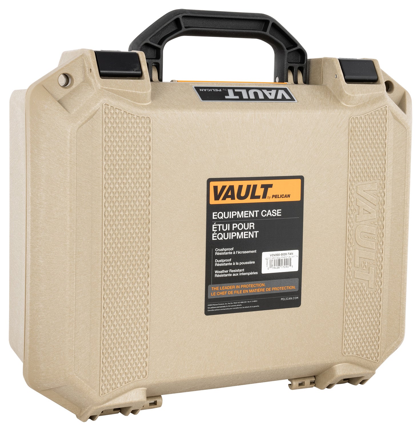 Pelican VCV2000020FDE Vault Medium Case FDE Polymer Firearm Storage