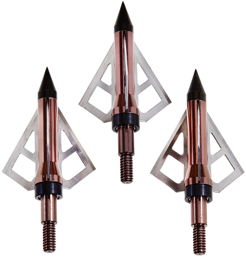 Allen Optimus Rose Gold 100gr 3-Blade Hunting Broadhead 3 Pack Low-Profile Blades