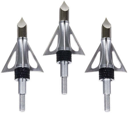 Allen Impact Fixed Blade Broadhead Aircraft Aluminum Ferrule Stainless Steel 3 Pack