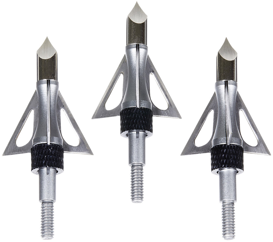Allen Impact Fixed Blade Broadhead Aircraft Aluminum Ferrule Stainless Steel 3 Pack