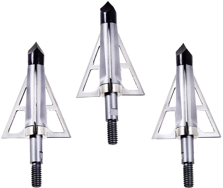 Allen CX Terminus 100-Grain 3-Blade Crossbow Broadhead Aluminum Ferrule Silver 3-Pack