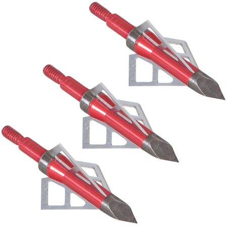Allen Photon Fixed Broadhead Carbon Steel Tip Stainless Steel Blades Red 3-Pack