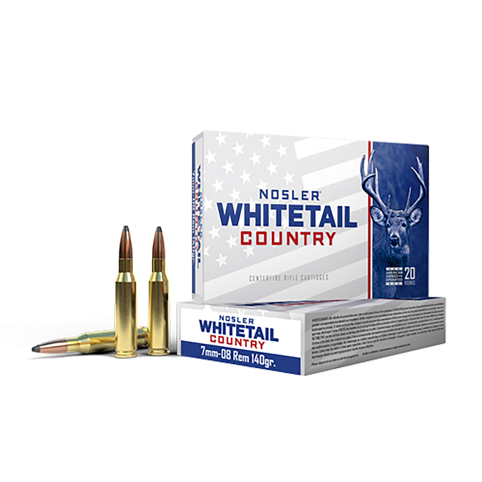 Nosler Nosler Whitetail Country 7mm-08 Remington 140 grain Boat Tail Spire Point ammunition