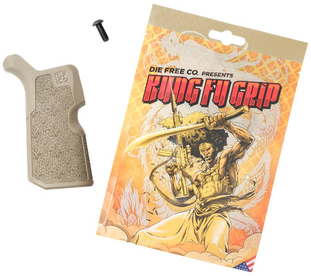 Die Free Co KFGFDE Flat Dark Earth Nylon Kung Fu Pistol Grip AR15 AR10 Natural Posture