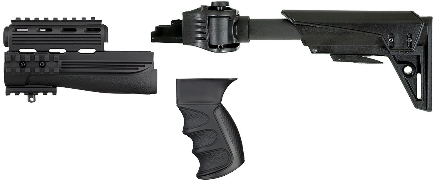 ATI Strike Force AK-47 Adjustable Side-Folding Stock Black Polymer with Picatinny Rails