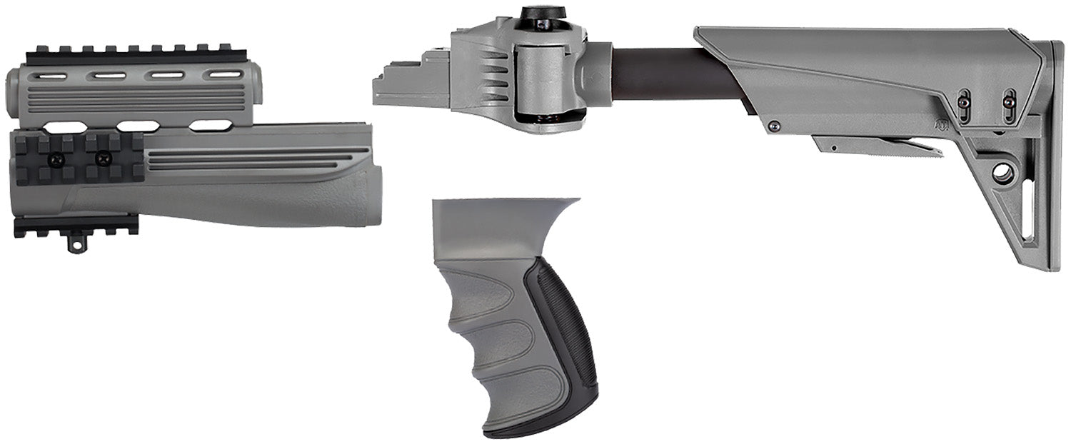 ATI S-Force GEN2 Gray Glass-Reinforced Polymer Side-Folding Adjustable Stock with Picatinny Rails for AK-47