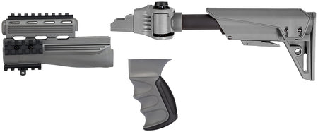 ATI S-Force GEN2 Gray Glass-Reinforced Polymer Side-Folding Adjustable Stock with Picatinny Rails for AK-47