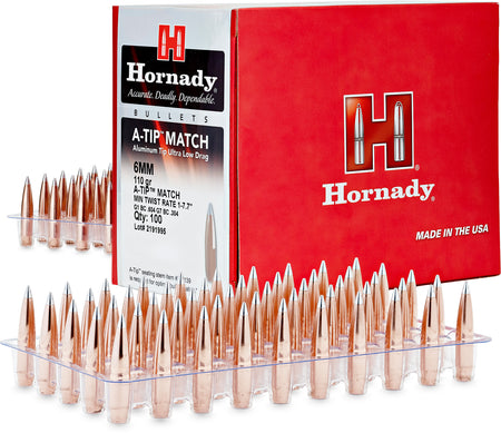 Hornady 6mm .243 110gr A-Tip Match Reloading Bullets 500-Count