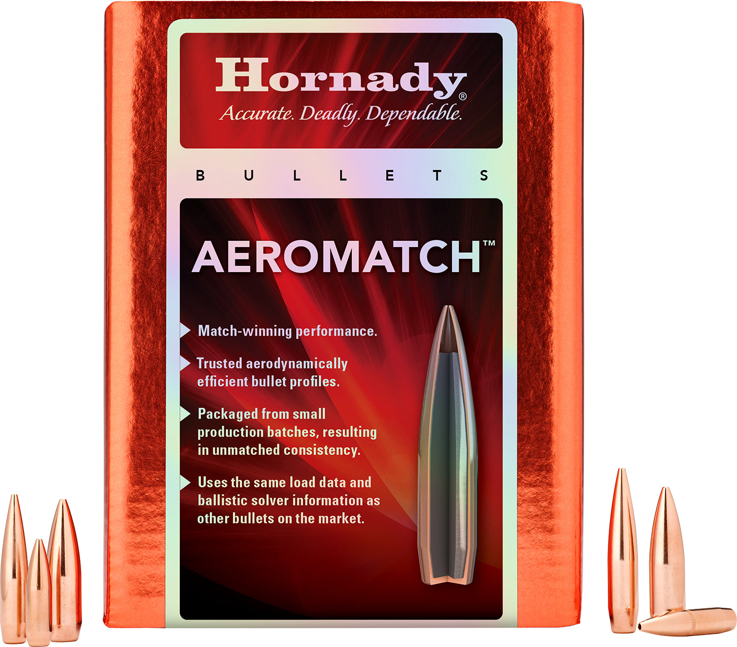 Hornady AeroMatch 6.5mm .264 140 gr Reloading Bullets 500 Per Box
