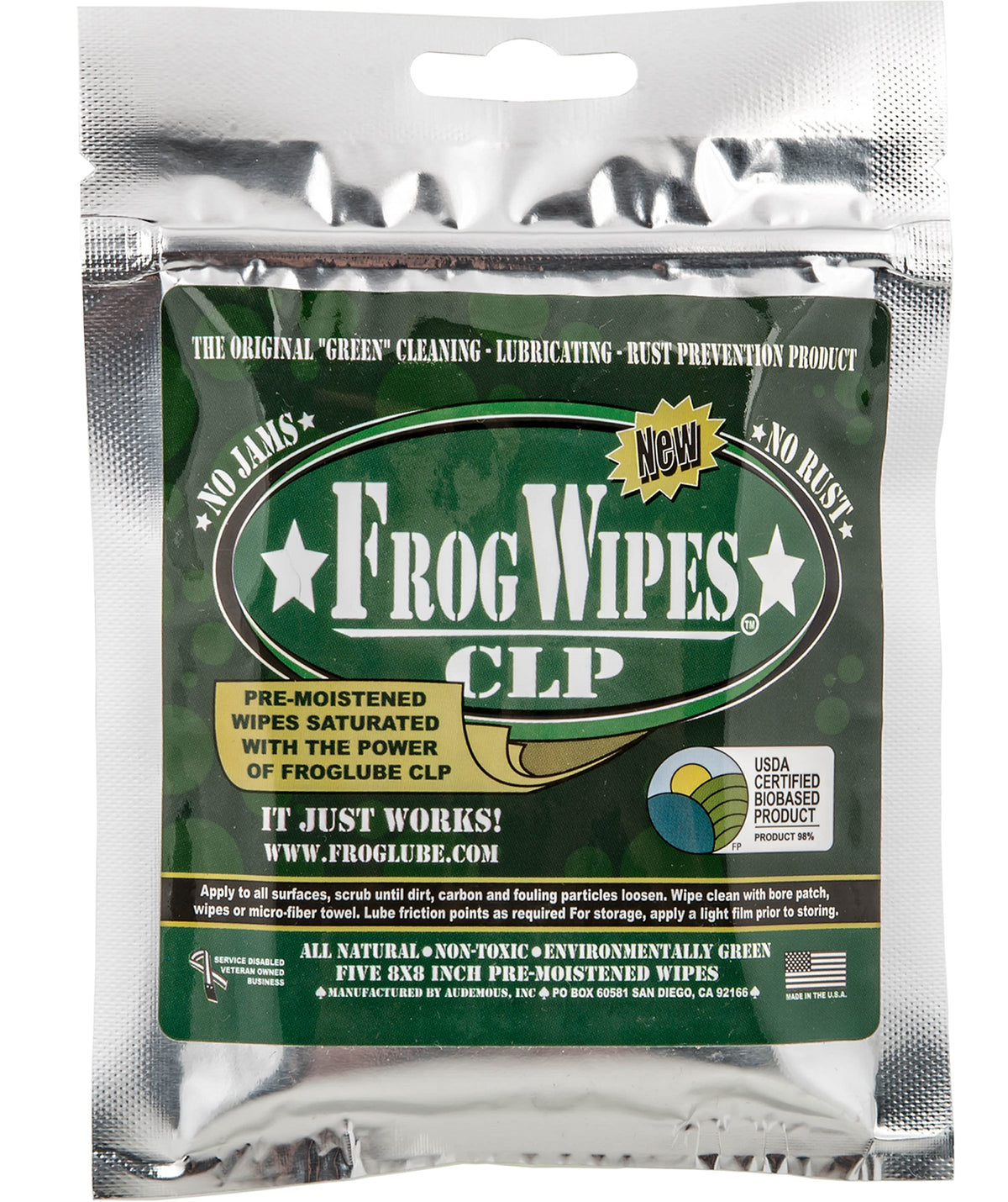 FrogLube Frog Wipes Ziplock 5 Pack - Gun Cleaning Wipes