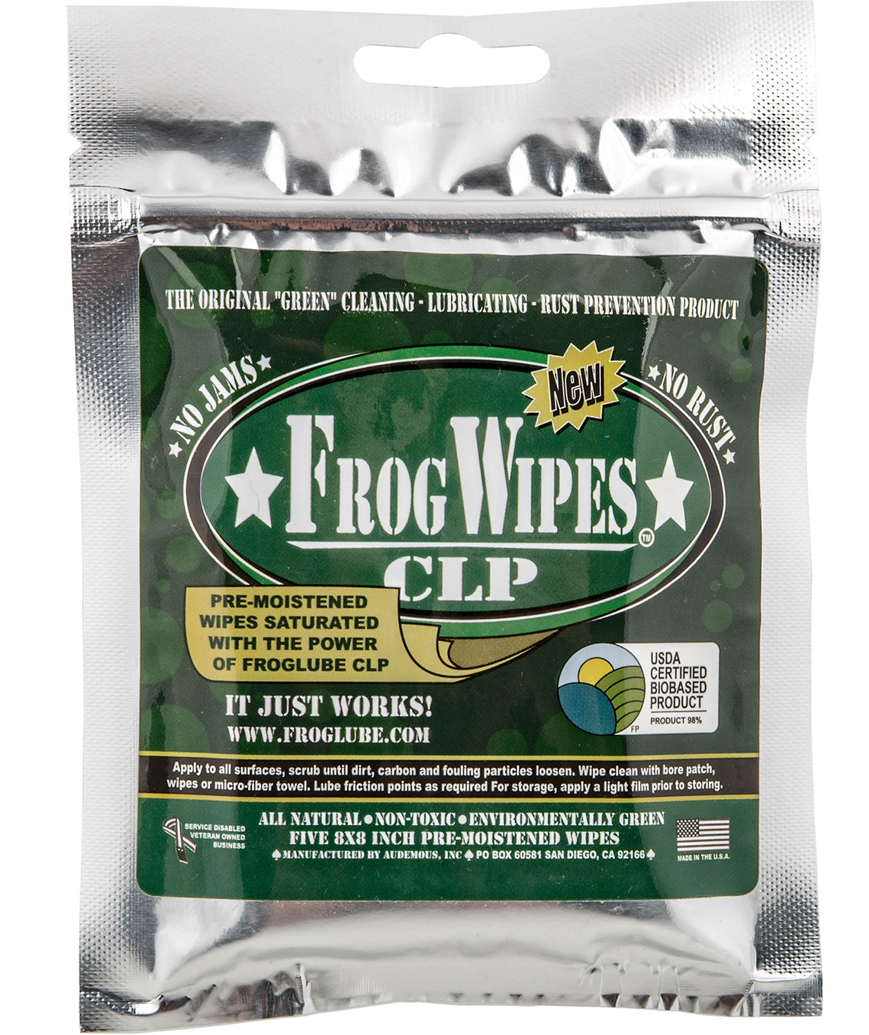 FrogLube Frog Wipes Ziplock 5 Pack - Gun Cleaning Wipes