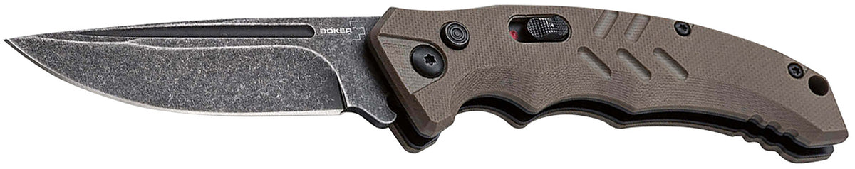 Boker Plus Intention II EDC Auto Folding Knife Drop Point D2 Blade Brown G10 Handle
