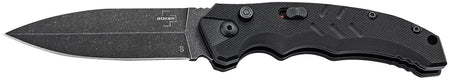 Boker Plus Intention II EDC Folding Dagger 3.35" D2 Blade Black G10 Handle Push Button