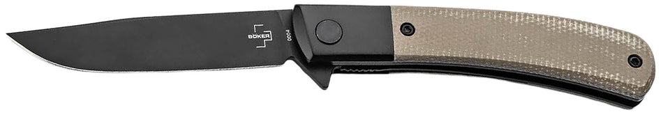 Boker Plus 01BO931 Slim Gentleman Pocket Knife 2.95" Black Nitro-V Blade Green Micarta Handle