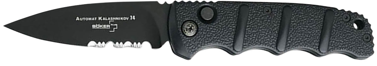 Boker 01KALS100 Kalashnikov 3.35" Drop Point Serrated D2 Blade Aluminum Handle Pocket Knife