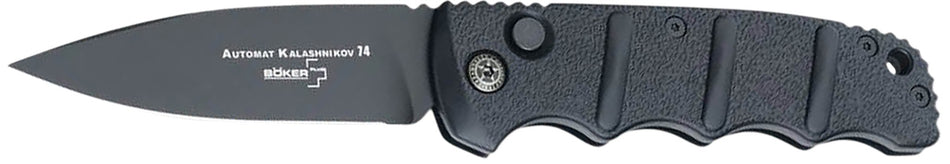 Boker 01KALS99 Kalashnikov 3.35" Plain D2 Blade Automatic Black Aluminum Handle Pocket Knife
