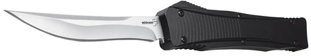 Boker 06EX243 Eagle OTF 3.35" Plain D2 Steel Recurve Blade Black Aluminum Handle Auto Folder