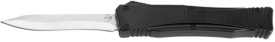 Boker 06EX245 Falcon 2.0 OTF Auto Knife 3.35" Plain D2 Steel Reverse Tanto Blade Black Aluminum Handle