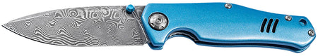 Boker Plus 111101DAM Le Mans Blue Folding Knife 3.15" Damascus Drop Point Blade Aluminum Handle