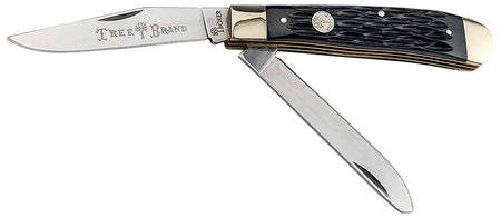 Boker Traditional Series Trapper 2.0 110824 Clip/Spey D2 Blade Black Jigged Bone Handle
