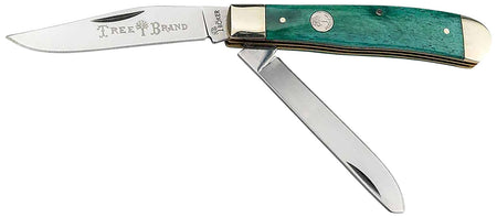 Boker Traditional Series Trapper 2.0 110829 Clip/Spey D2 Blade Smooth Green Bone Handle