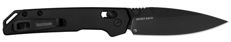 Kershaw Mini Iridium 3" Folding Knife 2051BLK, Stonewashed D2 Spear Point Blade with Ice Blue Aluminum Handle