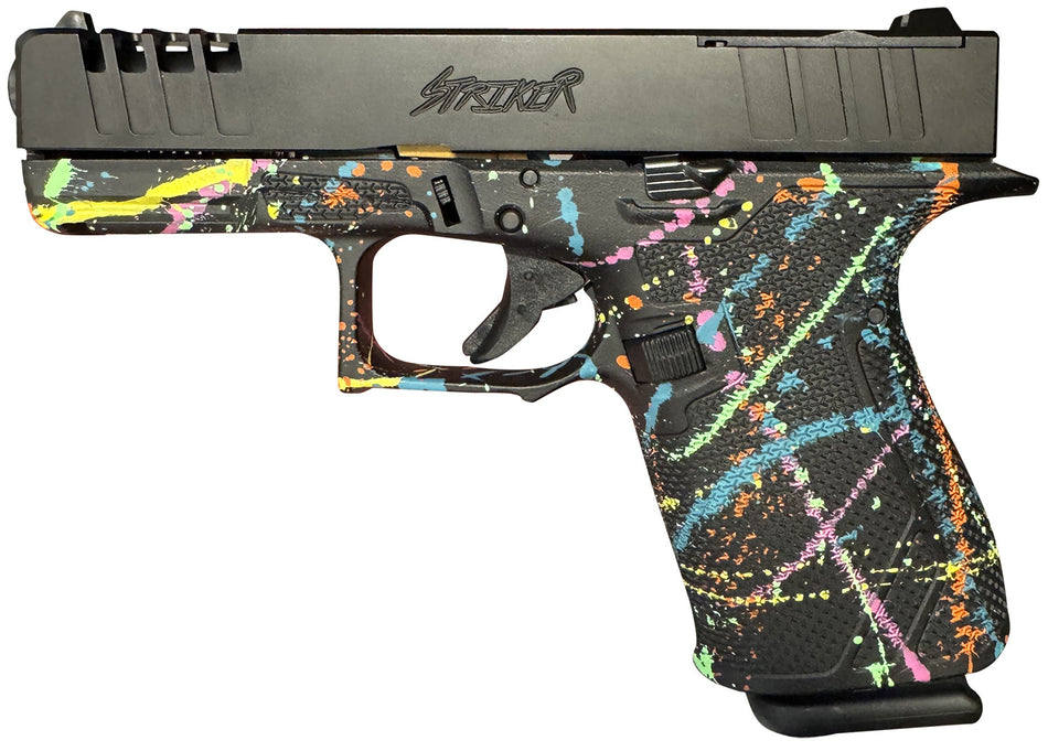 Great Lakes Firearms GL19SBLK Striker 9mm 15+1 4" Front/Rear Serrations Cerakote Splatter Black