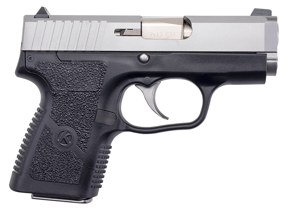 Kahr Arms CM9093N CM9 9mm Luger 6+1 3" Stainless Steel Barrel, Matte Stainless Serrated Slide, Black Polymer Frame, Black Textured Polymer Grip, Night Sights, No Safety, Right Hand