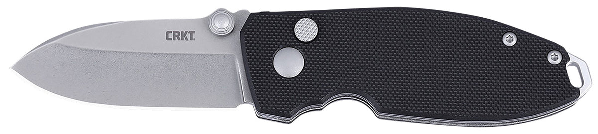 CRKT SQUID EDC Folder Model 2474, 2.27" Stonewashed D2 Steel Blade, Black G10 Handle